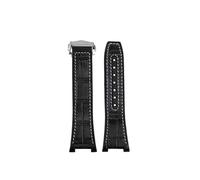 LMPVPDGADZ Misura for Omega Constellation 41mm cinturino for orologio adatto for Manhattan 39mm serie strato fondo in gomma cinturino for osservatorio maschile 25 * 14mm(Black white-silver)