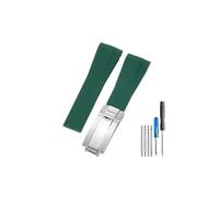 LMPVPDGADZ Misura for Rolex 20 21mm cinturino in caucciù fantasma acqua nera adatto for Gmt Submariner cinturini in silicone for fibbia pieghevole in acciaio inossidabile massiccio(Green-Steel-Z9)