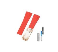 LMPVPDGADZ Misura for Rolex 20 21mm cinturino in caucciù fantasma acqua nera adatto for Gmt Submariner cinturini in silicone for fibbia pieghevole in acciaio inossidabile massiccio(Red-All rose-Z9)