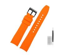 LMPVPDGADZ Misura for Rolex Misura for Longine Misura for Citizen BN0193 Tudor Interfaccia curva Cinturino in silicone Cinturino 19mm 20mm 22mm 21 Accessori braccialetto morbido uomo(Orange black,21mm