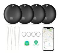 Lmrbelec Tag tracker per Apple Find My (solo iOS), localizzatore di oggetti per bagagli, chiavi, portafogli, bici, borse (nero, 4 pezzi)