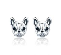 LMRJHAZ 100% 925 Partner fedeli in Argento Sterling Bulldog Dog Animal Piccole stalloni per Donne Gioielli
