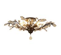 LMRJHAZ 4 luci Vintage Sfiling luci a soffitto LED Light Crystal Crystal Accendi a soffitto Lampade Le lampade Chaners Luce per Soggiorno per la Camera da Letto Ristorante Portico-nero-98x30 cm (Nero