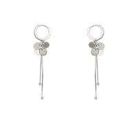 LMRJHAZ 925 Orecchini a Goccia a discorso in Argento in Argento Sterling, Nappa a Catena d'Argento Che penzola con Cristallo, semplici Orecchini Pendenti a Cerchio Huggie per Donne