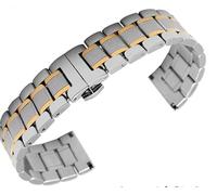 LMRJHAZ Banda di orologi di ricambio in acciaio inossidabile 12 14 15 16 17 18 19 20 21 22 23 24 26 mm Larghezza cinghie di orologi da braccio-oro 17 mm/oro d'argento/23,0 mm