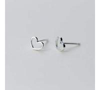 LMRJHAZ boucles d'oreilles Dames, S925 Boucles D'Oreilles en Argent Femme Style Art Coréen Boucles D'Oreilles Coeur Creux Mignonnes Boucles D'Oreilles Coeur Doux Et PetitUne Coppia