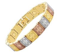 LMRJHAZ Bracciale Charm Bracciale in Stile Bohémien per Donne Colori a 3 Toni Love Bio Magnetic Link Chain Men Bracciale Gioiello Regalo da Polso