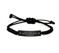LMRJHAZ Bracciale di Corda Nera sarcastica, Questo è Quello Che Sembra Un Nipote Fantastico, Presente per Il Nipote, del Nonno, Regali del Nipote, i Migliori Regali per Il Nipote, Regali Unici per Il
