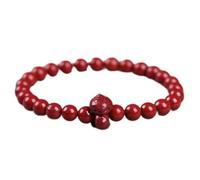 LMRJHAZ Bracciale di Gemma Naturale, Cristallino Alti Livelli Naturali di Cinnabar Lucky Zodiac Animals Bilancia Bilancia del Braccialetto Rosso L'amuleto attira la prosperità per la prosperità,