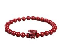 LMRJHAZ Bracciale di Gemma Naturale, Cristallino Alti Livelli Naturali di Cinnabar Lucky Zodiac Animals Bilancia Bilancia del Braccialetto Rosso L'amuleto attira la prosperità per la prosperità,