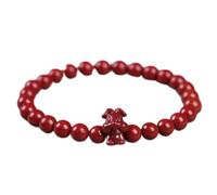 LMRJHAZ Bracciale di Gemma Naturale, Cristallino Alti Livelli Naturali di Cinnabar Lucky Zodiac Animals Bilancia Bilancia del Braccialetto Rosso L'amuleto attira la prosperità per la prosperità,