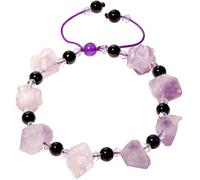 LMRJHAZ Braccialetti di perline di ametista grezza di reiki per donne cristalli irregolari spirituali e pietre braccialetti meditazione yoga gioielli amore regali