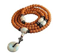 LMRJHAZ Braccialetti di Perline, Rudraksha Mala 108 Perle Uomini Donne Donne autentiche Semi di rudraksha Collana avvolta in Bracciale Buddha Perle di Preghiera (10 mm)