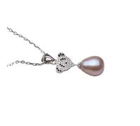LMRJHAZ Collana a Ciondolo Perle Donne Donne Regalo Naturale d'Acqua Dolce per Il Compleanno di Una Ragazza Elegante Bianca