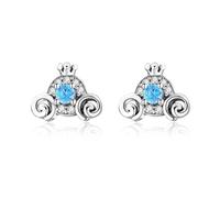 LMRJHAZ Cute Orecchini per carrelli per Carrello di Zucca per Donne 925 Zirconia cubica in Argento Sterling Sterling Vintage Vintage Principessa minuscole Piccole stalloni cartilagine ipoallergenic