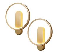 LMRJHAZ da a Parete 11w Muratura Light Dimmabile Dimmettibile Brassa Spazzola Brassa LED Affronta Affronta Affronta della Parete Round Wall Sconce per Camera da Letto Studio Studio per Bambini
