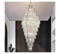 LMRJHAZ Edificio Duplex di Grande lampadario Quadrati Luminaire Villa Villa Luxury Soggiorno Decorazione Hotel Club Staircase Hall Crystal Lighting (D40CM Amber)