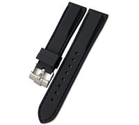 LMRJHAZ Fascia d'oro in Gomma 19mm 21mm 20mm 22mm 23,0 mm 24mm per Cinghia di Orologio Silicone Morbido/Verde nero/20 mm