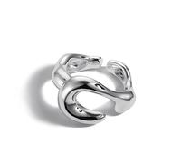 LMRJHAZ Fashion Minimalist Twisted Irregolare Croce CZ Anelli Rhodium Plactato 5A 925 Sterling Silver Women Wedding Anelli