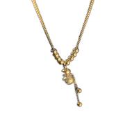 LMRJHAZ Feng Shui Calabash Collana a Sospensione per ricchezza con 925 Oro 14k Oro Naturale Autentico Chakra guarigione Reiki Amulet buona Fortuna scongiurare Gli Spiriti malvagi