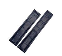 LMRJHAZ Genuina fascia d'oro della pelle di vacca per Carrera Lincoln 19mm 20mm 22mm marrone nera pieghevole con fibbia con fibbia per orologi uomini