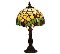 LMRJHAZ Lampada da Tavolo Antica idilliaca in Stile Country colorato paralamode Fatto a Mano in Vetro per la Camera da Letto per la Camera da Letto la Luce Notturna necessaria