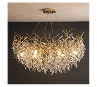 LMRJHAZ Lampadari di Cristallo di Lusso Decorazione per la casa Villa Vivente Sala da Pranzo lampade a Sospensione a Sospensione Luci sospese Apparecchiatura (Luce Calda, d80cm)