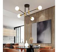 LMRJHAZ Lampade per lampadari Moderne 4/6/8 Luci E27 Luci a soffitto Vintage Lampada a soffitto Semi-incorporata Gold Design Nero Illuminazione Nordica Decorazione per la casa per Cucina, Soggiorno,