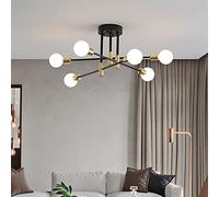 LMRJHAZ Lampade per lampadari Moderne 4/6/8 Luci E27 Luci a soffitto Vintage Lampada a soffitto Semi-incorporata Gold Design Nero Illuminazione Nordica Decorazione per la casa per Cucina, Soggiorno,