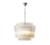LMRJHAZ Luce a Sospensione 15,7 "Modern Crystal Drum Chaners Pranzo 5 costolette Nordico Nordico Affermale Lampada a Sospensione Letto da Pranzo Atrio