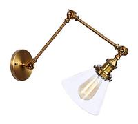 LMRJHAZ Lumo da Parete a Muro a Swing Regolabile de a Parete Industriale American American American con sfumatura in Vetro E27 STALLA di FOCKET STALLET Sconce per