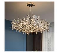 LMRJHAZ Luxury Crystal Chandeliers a LED CROME LED Home Villa Living Sala da Pranzo Luce Decorare a soffitto Interno a Cornice Llights (Luce Calda, L120CM)