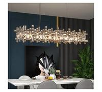 LMRJHAZ Luxury Crystal Chandeliers a LED CROME LED Home Villa Living Sala da Pranzo Luce Decorare a soffitto Interno a Cornice Llights (Luce Calda, L120CM)