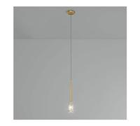 LMRJHAZ Moderna Luce a Sospensione in Vetro in Cristallo a 1 Luce in Fumo-lampade a soffitto a LED Mi-Ni. D Copper Chaner con Prism Crystal Crystal Tirame sospese compatibili con l'isola della
