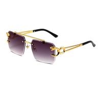LMRJHAZ Nuovi occhiali da sole vintage senza montatura 2025 per gli uomini occhiali da sole Steampunk retrò donne punk moda occhiali retrò sfumature, Grigio, Taglia unica