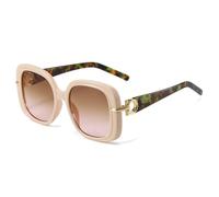 LMRJHAZ Nuovo 2025 Gradiente Quadrato Delle Donne Super High Grade Occhiali Da Sole di Modo Delle Donne Cerniera In Metallo Occhiali Specchio UV400, Beige e rosa., Taglia unica