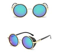LMRJHAZ Occhiali da Sole Steampunk Women Round Glasses Men Side Visor Circle Vintage Retro Style Punk