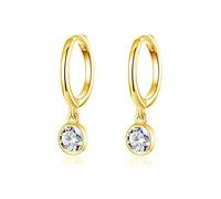 LMRJHAZ Orecchini a Cerchio Criminale di cz clice per Donne 925 ciondoli in Argento Sterling Minimalista minuscolo Rotondo Zirconia cubica Goccia per calo della cartilagine penzolante Tragus Diamante