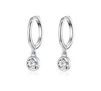 LMRJHAZ Orecchini a Cerchio Criminale di cz clice per Donne 925 ciondoli in Argento Sterling Minimalista minuscolo Rotondo Zirconia cubica Goccia per calo della cartilagine penzolante Tragus Diamante