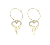 LMRJHAZ Orecchini d'argento per donne 925 orecchini pericolosi per il cuore argento sterling, orecchini a goccia di zirconia scintillante, grandi orecchini a cerchio d'oro, regalo di gioielli