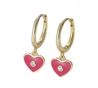 LMRJHAZ Orecchini in Argento per Donne 925 Orecchini pericolosi per Il Cuore in Argento Sterling, Orecchini a Goccia di Cuore Rosso Rosa, Orecchini a Cerchio d'Argento Sterling Vintage per Regalo