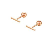 LMRJHAZ Orecchini Mini Bar in Argento Sterling per Donne Ragazze 14k Oro Oro Minimalista minuscole Barre Corte 20 g di palcoscenico da 4 mm per Stallone per 4 mm Tragus Post -Vite Posteriori