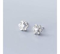 LMRJHAZ Orecchini per donne, S925 White Mushroom Nail Female Corean Style Cute Six Petals Flower Flower Diamond Fashion Orecchini rosa