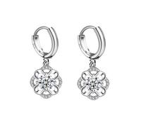 LMRJHAZ Orecchini Quadrati Cavi con Zirconia cubica, 925 Orecchini a Cerchio in Argento Sterling, Orecchini a Goccia ipoallergenica, Gioielli per Donne