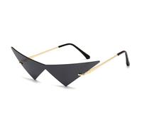 LMRJHAZ Oversize Triangolo Un Pezzo Donne Occhiali Da Sole Vintage Rimless Clear Ocean Lens Eyewear Moda Uomini Occhiali Da Sole, Grigio Dorato, Taglia unica