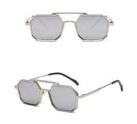 LMRJHAZ Piccoli Occhiali da Sole poligoni Donne Maschi per Occhiali Vintage Sfumature Punk uv400 Occhiali da Sole da tè