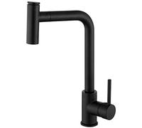 LMRJHAZ Rubinetti da cucina con spruzzatore a tiro verso il basso, manico singolo rotativo caldo e freddo telescopico, estraibile, 2, lavello da cucina, la bellezza del rame placcata al cromo