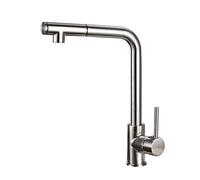 LMRJHAZ Rubinetti da cucina con spruzzatore a tiro verso il basso, manico singolo rotativo caldo e freddo telescopico, estraibile, 2, lavello da cucina, la bellezza del rame placcata al cromo