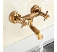 LMRJHAZ Rubinetti del lavandino, rubinetti, Mixer del Bacino Rubinetto di Rame Antico, Cucina tappa del Mixer del Bacino da Bagno, bombole a Parete Dual Manici Cucina Vasca per vanità per Bagno