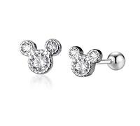 LMRJHAZ Tiny Carini stalloni Topo Orecchini in Argento Sterling per Donne Ragazze Zirconia cubica Mini Piccoli perni da palcoscenico da 20 g di palcoscenici cartilagine Tragus da 4 mm a Vite per Il